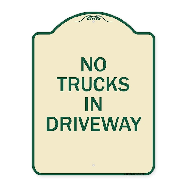Signmission Driveway No Trucks in Driveway Heavy-Gauge Aluminum Architectural Sign, 24" x 18", TG-1824-24124 A-DES-TG-1824-24124 - main